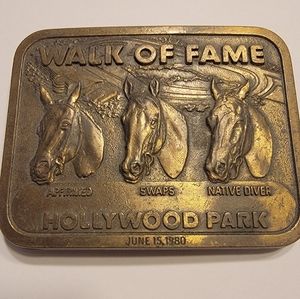 Vintage 1980 Hollywood Park Horse Racing Belt Buck with Affirmed
